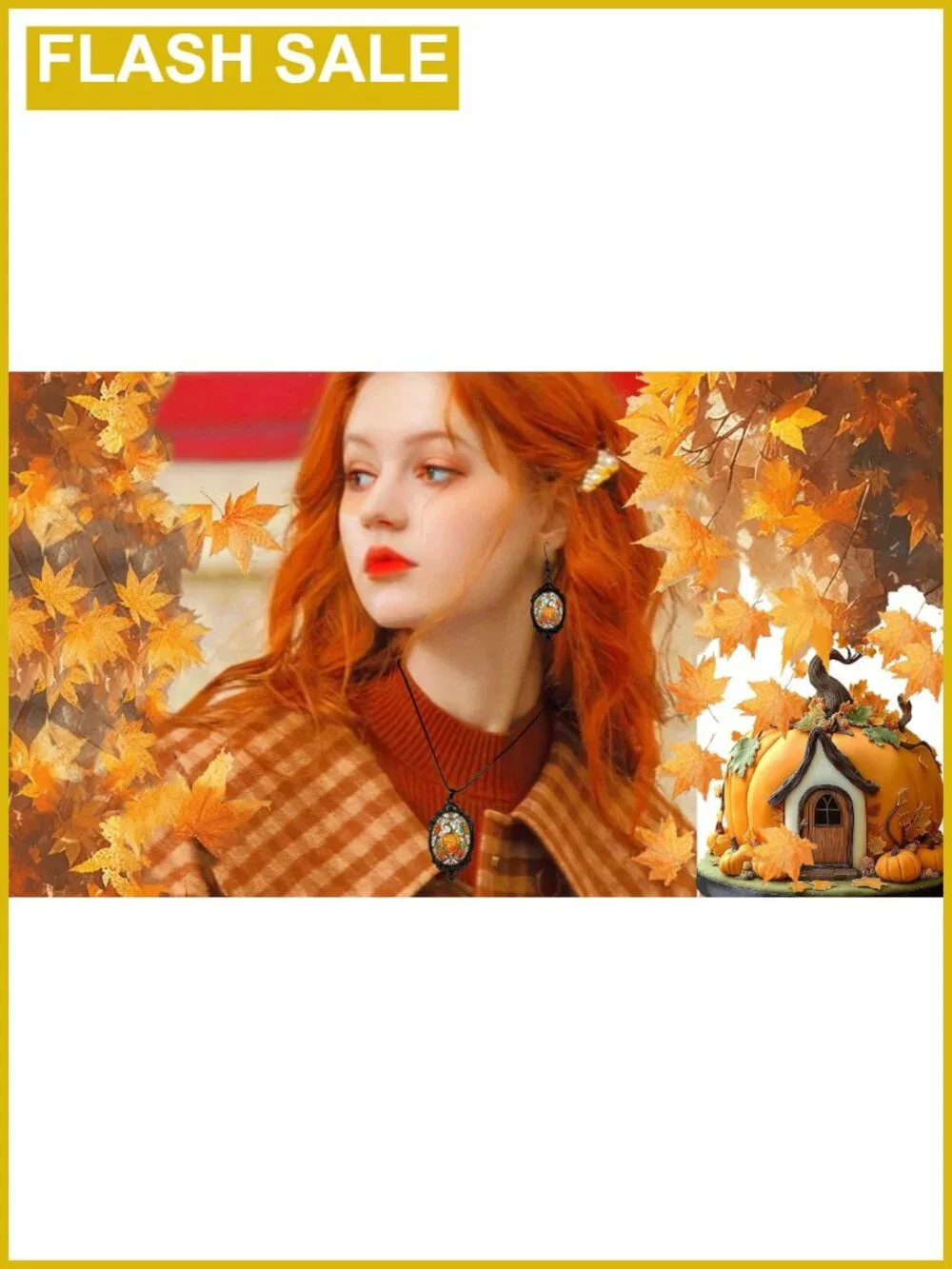 Thanksgiving Pumpkin Maple Leaf Dangle Earrings Women Fall Jewelry
